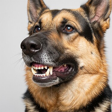 Retrato de un pastor alemán.